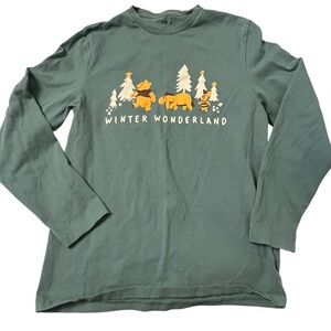 Women's Winnie the Pooh Long Sleeve Tee S Green White